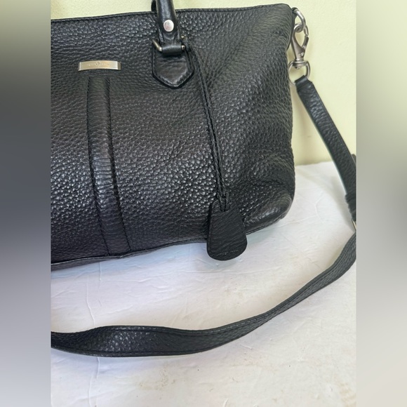 Cole Haan Pebble Leather Satchel Shoulder Crossbody Bag Tote Logo Minimalist Fob - Picture 12 of 16